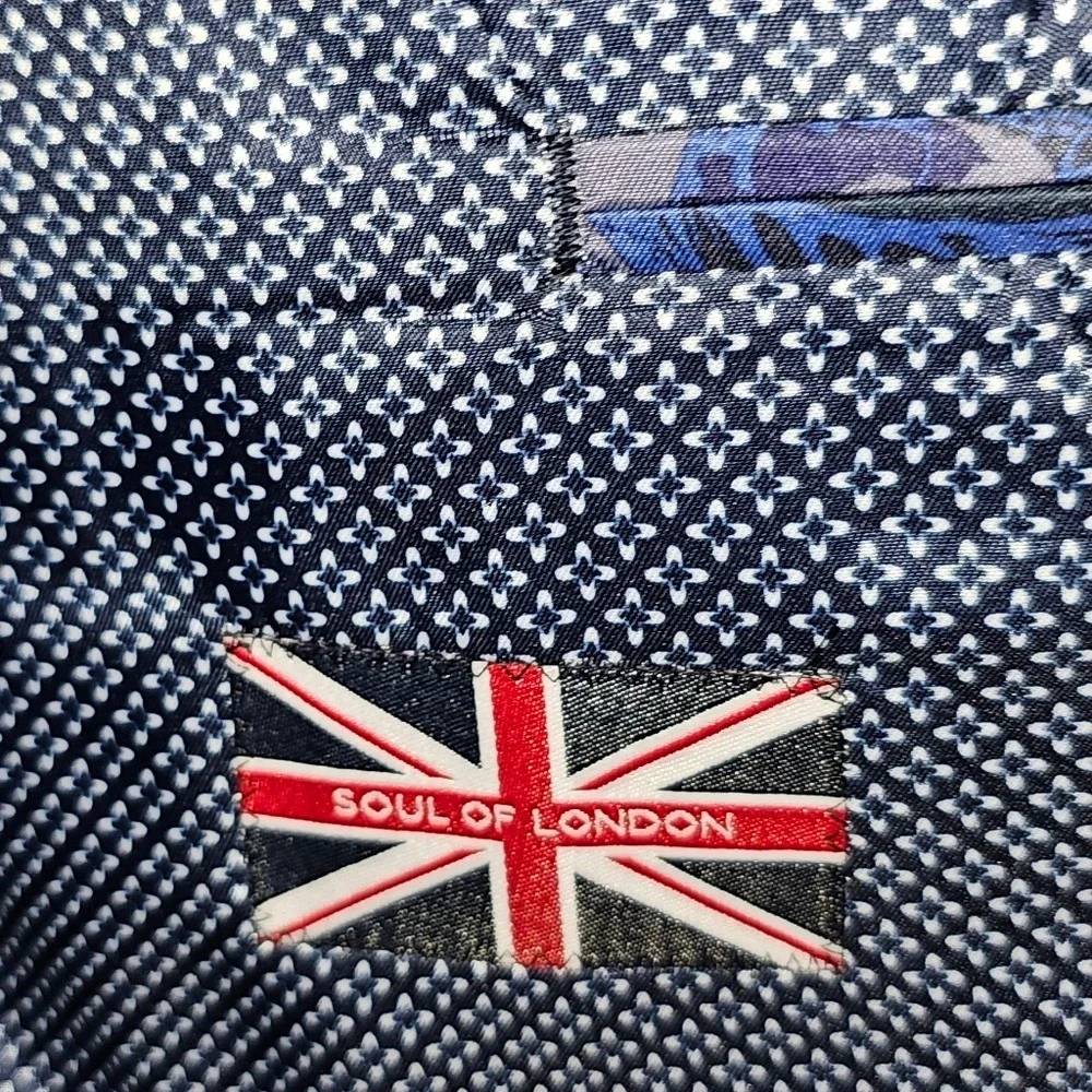 Men's Soul of London Sport Coat Size 44 Tall, Grey with Blue Lining